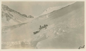 Image of Sledging below dangerous ice foot
